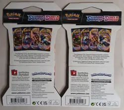 Pokemon TCG: SWORD & SHIELD BASE SET SLEEVED PACKS (Lot of 2) Factory SEALED. - Image 2