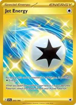 Pokemon TCG Jet Energy 252/191 Hyper Rare Sv08: Surging Sparks Holo - Image 1