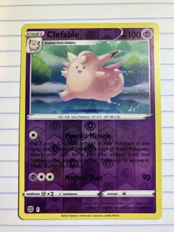Pokemon TCG Clefable Reverse Holo Rare 054/172 Brilliant Stars NM Condition - Image 1