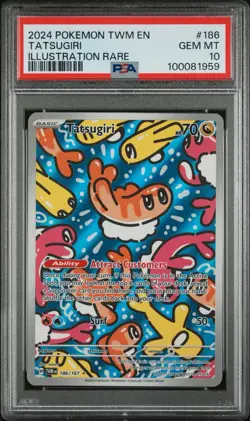 Pokemon TCG Sv06 Tatsugiri Illustration Rare Holo 186/167 2024 PSA 10 - Image 1