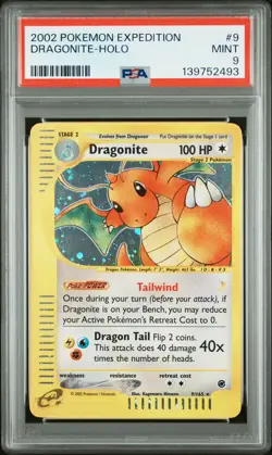 2002 POKEMON EXPEDITION #9 DRAGONITE-HOLO PSA 9 - Image 1