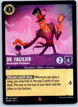 Dr. Facilier 39/204 Disney Lorcana Trading Card Single - Image 1