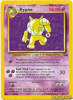 Pokemon Fossil Card 23/62 Hypno UNLIMITED EDITION - Image 1