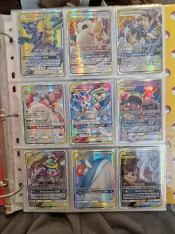 Pokemon TAG TEAM GX Card Bundle (9) – Pikachu Zekrom Gengar – PRXY Fan Display - Image 1