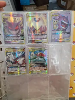 Pokemon TAG TEAM GX Card Bundle (5) – Gengar Latias Celebi – PRXY Fan Display - Image 1