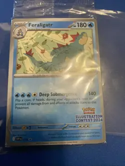 Sealed Pokemon TCG Feraligatr and Pikachu Illustration Contest 2024 Promo Cards - Image 1