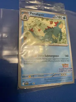 Sealed Pokemon TCG Feraligatr and Pikachu Illustration Contest 2024 Promo Cards - Image 2