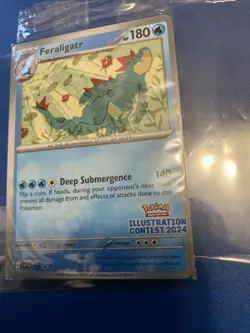 Sealed Pokemon TCG Feraligatr and Pikachu Illustration Contest 2024 Promo Cards - Image 3