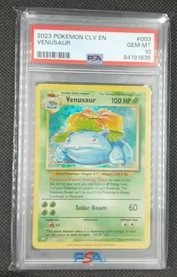 PSA 10 VENUSAUR #003 POKEMON 2023 CLV TRADING CARD GAME CLASSIC VEN&LUGIA DECK - Image 1