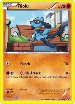 Pokemon Next Destinies Common Card - Riolu 63/99 - Image 1