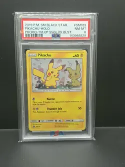 Pokemon Pikachu 2019 SM162 Sun & Moon Black Star Promo Holo Card TCG Psa 8 - Image 1
