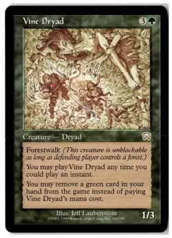 MTG Vine Dryad - Mercadian Masques Moderately Played English Playset (x4) - Image 1