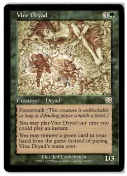 MTG Vine Dryad - Mercadian Masques Moderately Played English Playset (x4) - Image 5