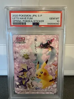 2020 Pokemon PSA 10 JPN. S-P Let’s Have Fun! Spring, Pokeka-Sticker - Image 1