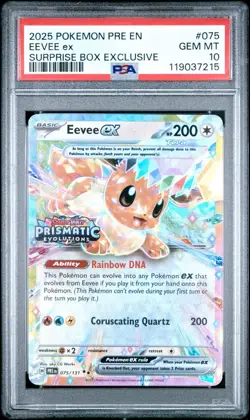 Pokemon TCG Eevee ex Prismatic Evolutions Exclusive Holo 075/131 2025 PSA 10 - Image 1