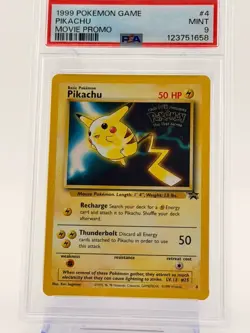 1999 Pokemon Movie Promo Pikachu #4 PSA 9 MINT - Image 1