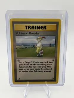 Pokemon TCG Pokemon Breeder Base Set Trainer Rare 76/102 Regular English Ken Su… - Image 1