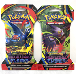 2 x Sealed Sleeved Pokemon TCG Phantasmal Flames Booster Packs Mega Evolution - Image 1