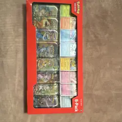 Pokemon Scarlet & Violet Prismatic Evolutions Mini Tin 8-Pack Box Vaporeon - Image 1