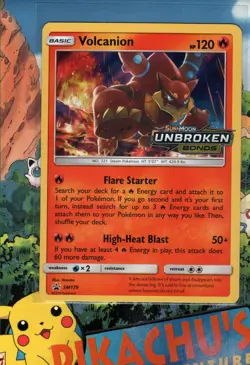 Pokemon TCG Volcanion SM179 Unbroken Bonds Prerelease Promo Holo Rare Stamped NM - Image 1