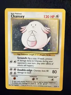 Chansey 3/102 Base Set Holo Pokemon Base Set WOTC Vintage - Image 1