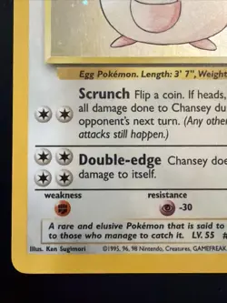 Chansey 3/102 Base Set Holo Pokemon Base Set WOTC Vintage - Image 5