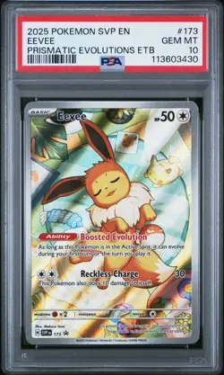 Pokemon TCG Sv: Scarlet & Violet Promo Eevee Holo #173 2025 PSA 10 - Image 1