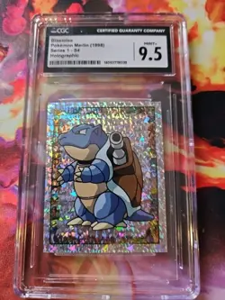 1999 Merlin Pokemon #S4 Blastoise Prism Holo Sticker CGC MINT + 9.5 - Image 1