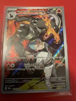 Team Rocket's Houndoom 191/182 (NM) Destined Rivals Illustration Rare Pokemon - Image 1