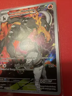 Team Rocket's Houndoom 191/182 (NM) Destined Rivals Illustration Rare Pokemon - Image 3