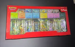 Pokemon TCG Prismatic Evolutions 8 Pack Mini Tins - Costco Exclusive - SEALED - Image 1