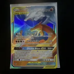 Pokemon Reshiram & Charizard GX TAG TEAM Full Art Ultra Rare Holo SM-Unbroken B… - Image 2