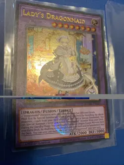 Yu-Gi-Oh Lady's Dragonmaid 1st Edition Ultra Rare BLMM-EN049 NM - Image 2