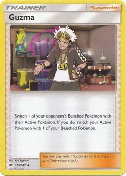 Guzma 115/147 Uncommon - Pokemon Sun & Moon Burning Shadows Card - Image 1