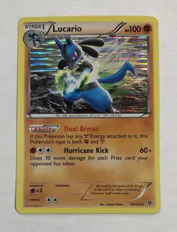 Pokemon LUCARIO Card 78/135 Holo Rare LP B&W Plasma Storm English Light Play - Image 1