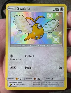 Pokemon Card - Swablu Hidden Fates SV42/SV94 Shiny Holo Rare - Image 1