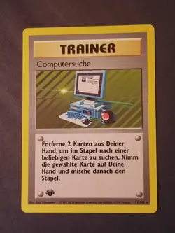 Pokemon Card TCG GERMAN Base Set 1st Edition Computer Search computersuche Rare. - Image 1