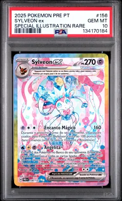 2025 POKEMON PORTUGUESE PRE PT-PRISMATIC EVOLUTIONS #156 SYLVEON EX PSA 10 - Image 1