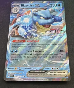 Blastoise ex Double Rare Holo SV07: Stellar Crown 030/142 NM Pokemon TCG - Image 1
