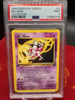 Pokemon Mr. Mime Jungle 1st Edition Non Holo Rare #22/64 PSA 9 - Image 1