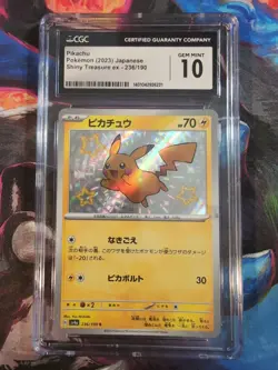 CGC 10 Pikachu 236/190 Shiny Treasure Sv4a Japanese Pokemon TCG 2023 - Image 1