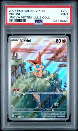 2025 POKEMON SVP PROMO UNOVA VICTINI ILLUSTRATION COLLECTION #208 VICTINI PSA 9 - Image 1