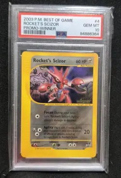 2003 POKEMON BEST OF GAME PROMO WINNER #4 ROCKET'S SCIZOR PSA 10 - Image 1