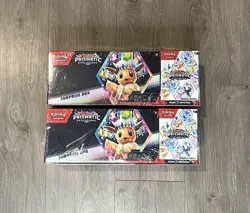 (2) Pokemon Sam’s Club Prismatic Evolutions Surprise Box + Booster Bundle Lot - Image 1