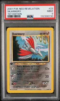 2001 POKEMON NEO REVELATION 1ST ED #23 SKARMORY PSA 9 - Image 1