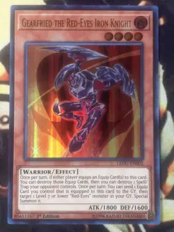 Yugioh: Gearfried The Red-Eyes Iron Knight LEDU-EN002 Ultra Rare 1st Edition NM - Image 1