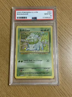Pokemon Card - Trading Card Game Classic Bulbasaur #001/034 PSA 10 Holo English - Image 1