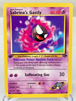 Sabrina's Gastly 97/132 Gym Challenge Pokemon Card 1st Edition - Near Mint - Image 1
