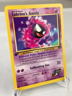 Sabrina's Gastly 97/132 Gym Challenge Pokemon Card 1st Edition - Near Mint - Image 2