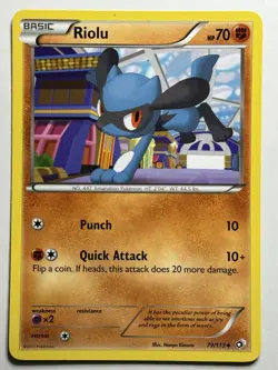 Riolu Legendary Treasures 79/113 MP-LP Pokemon Card - Image 1